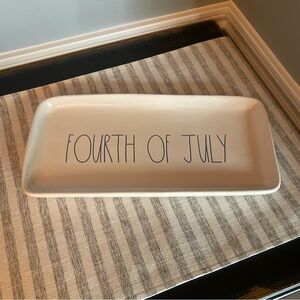 NEW -Rae Dunn White Ceramic 'Fourth of July' Serving Tray